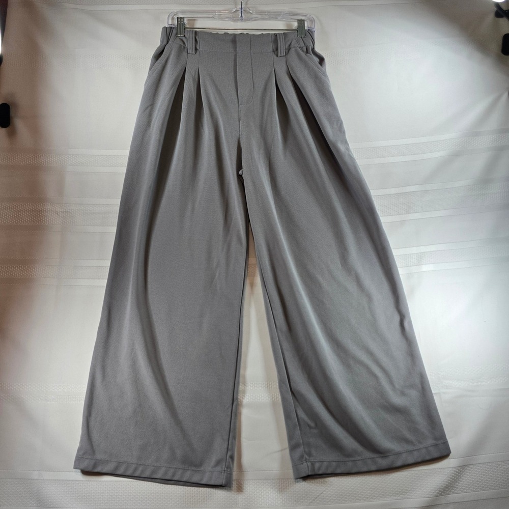 Halara gray wide-leg pleated trousers